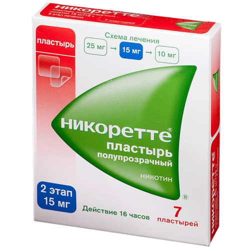 Никоретте пластырь 15мг/16ч саше №7